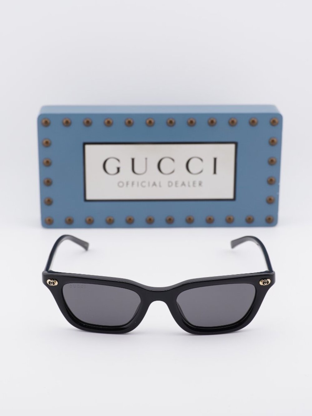 Gucci GG1944S 001 Rectangle Sunglasses - Black / Grey - Picture 6 of 12